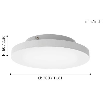 Eglo - LED RGB Stmívatelné stropní svítidlo TURCONA-C LED/15W/230V + dálkové ovládání