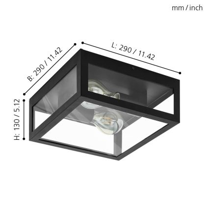 Eglo - Koupelnové stropní svítidlo 2xE27/40W/230V IP44