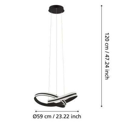 Eglo - LED Lustr na lanku 2xLED/18W/230V