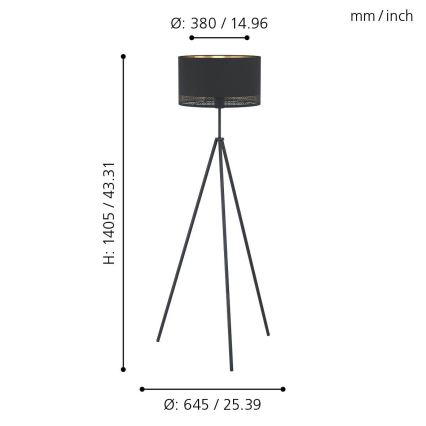 Eglo - Stojací lampa 1xE27/40W/230V