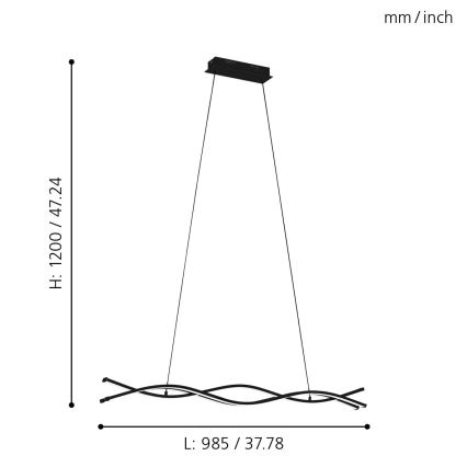 Eglo - LED Lustr na lanku LED/36W/230V