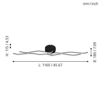 Eglo - LED Přisazený lustr LED/36W/230V