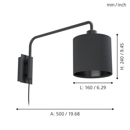 Eglo - Nástěnné svítidlo 1xE27/40W/230V