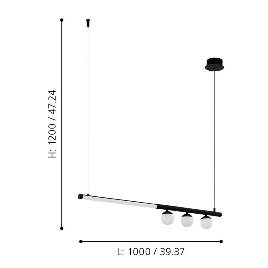 Eglo - LED Lustr na lanku LED/22W/230V