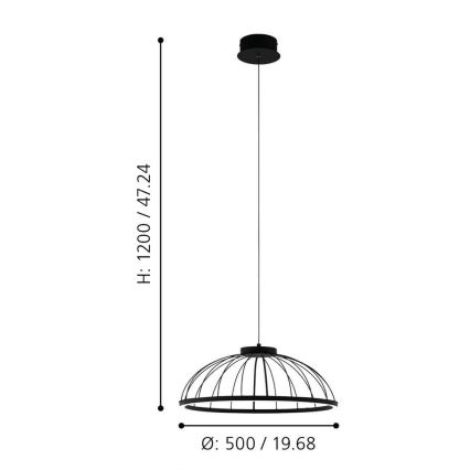 Eglo - LED Lustr na lanku LED/27W/230V