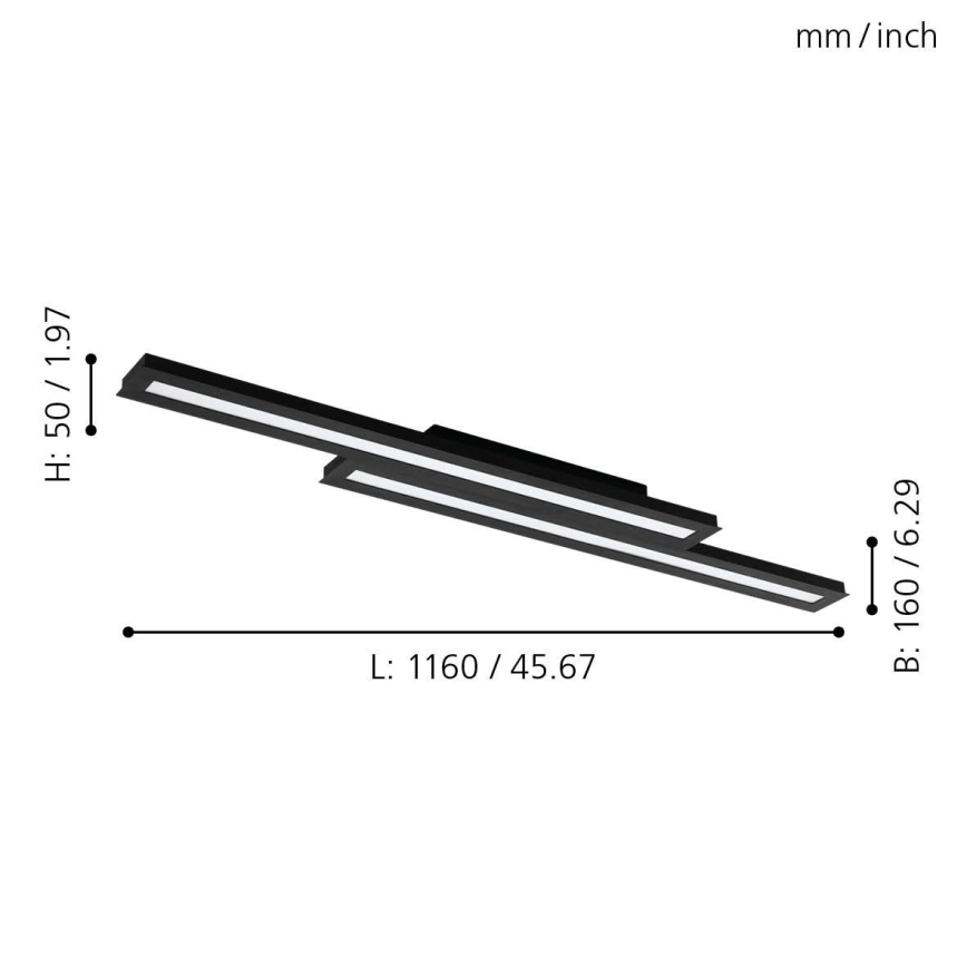 Eglo - LED RGB Stmívatelné stropní svítidlo SALITERAS-C 2xLED/10W/230V