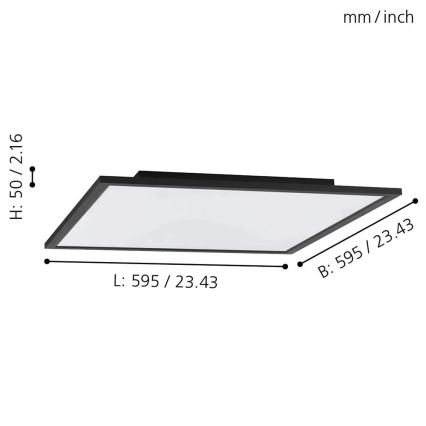 Eglo - LED RGB Stmívatelné stropní svítidlo SALOBRENA-C LED/30,5W/230V + dálkové ovládání