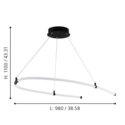 Eglo - LED Lustr na lanku LED/27W/230V