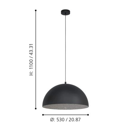 Eglo - Lustr na lanku 1xE27/40W/230V