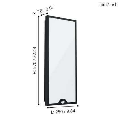 Eglo - LED Venkovní nástěnné svítidlo se senzorem  LED/18,5W/230V IP44