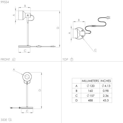 Eglo - Stolní lampa 1xE27/28W/230V