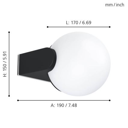 Eglo - Venkovní nástěnné svítidlo 1xE27/15W/230V IP44