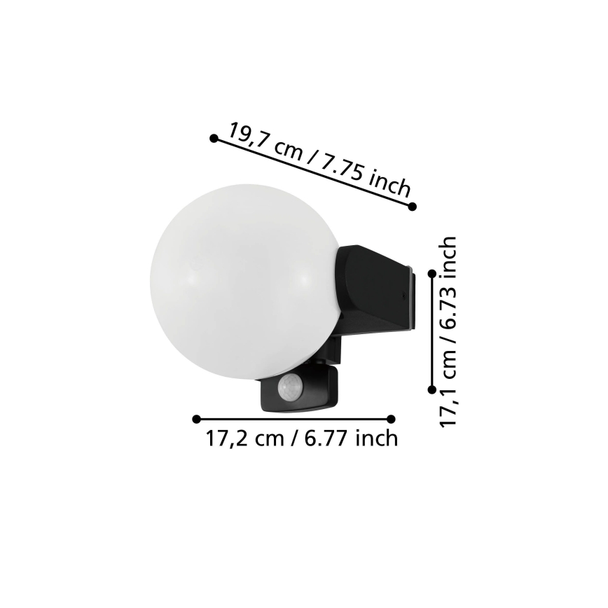 Eglo 99573 - Venkovní nástěnné svítidlo se senzorem RUBIO 1xE27/15W/230V IP44