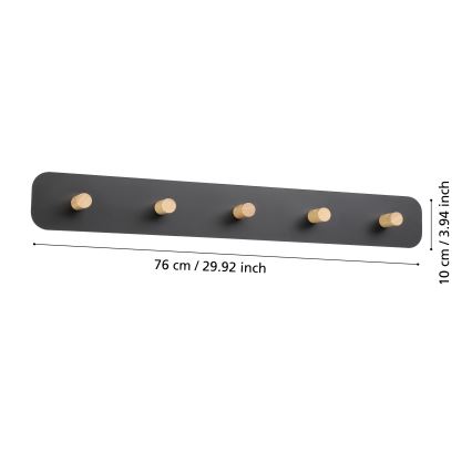 Eglo - LED Nástěnný věšák se svítidlem LED/18W/230V