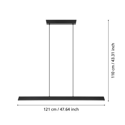 Eglo - LED RGBW Stmívatelný lustr na lanku LED/35W/230V ZigBee