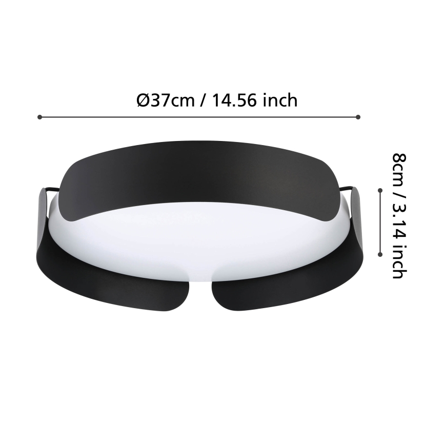 Eglo - LED Stropní svítidlo LED/20W/230V pr. 37 cm černá