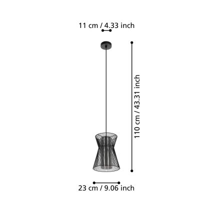 Eglo - Lustr na lanku 1xE27/40W/230V černá