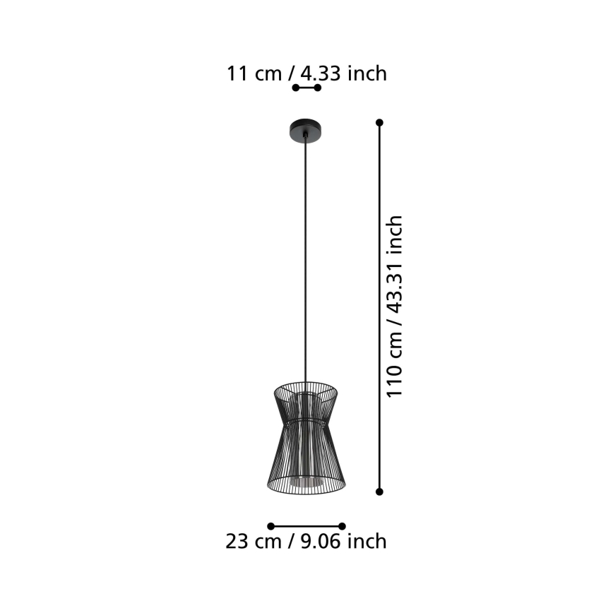Eglo - Lustr na lanku 1xE27/40W/230V černá