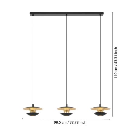 Eglo - LED Lustr na lanku 3xGU10/4,5W/230V