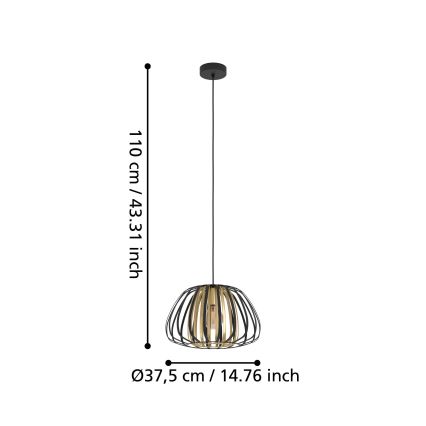 Eglo - Lustr na lanku 1xE27/40W/230V pr. 37,5 cm