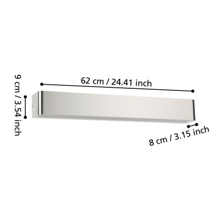 Eglo - LED Koupelnové nástěnné svítidlo LED/26,5W/230V 3000K IP44 matný chrom