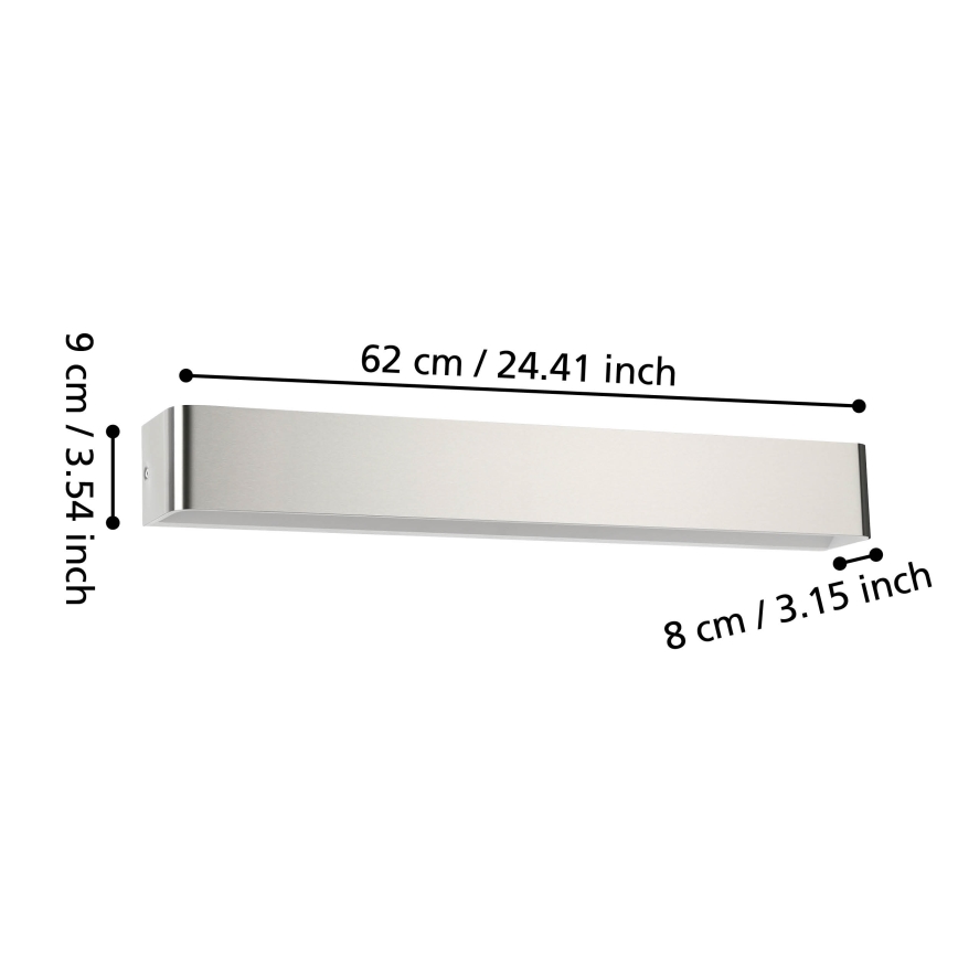 Eglo - LED Koupelnové nástěnné svítidlo LED/26,5W/230V 3000K IP44 matný chrom