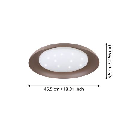 Eglo 99704 - LED Stropní svítidlo PENJAMO LED/17,1W/230V hnědá