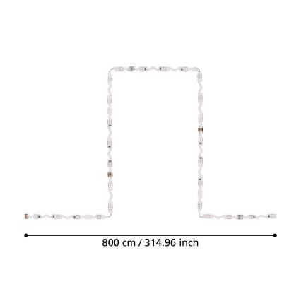 Eglo - LED RGB Stmívatelný pásek 8m LED/38,4W/24/230V + dálkové ovládání