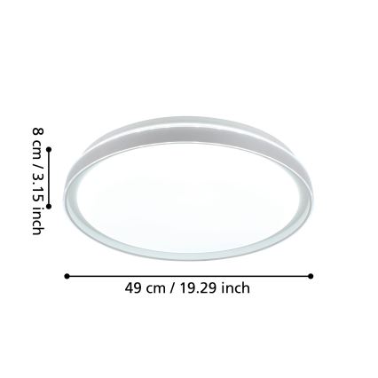 Eglo - LED Stmívatelné stropní svítidlo LED/40W/230V 3000-6500K+ dálkové ovládání