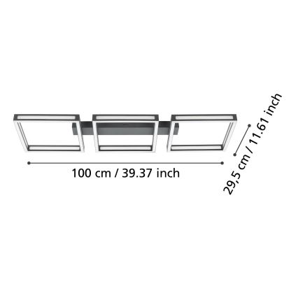 Eglo - LED Stropní svítidlo 3xLED/11,2W/230V černá