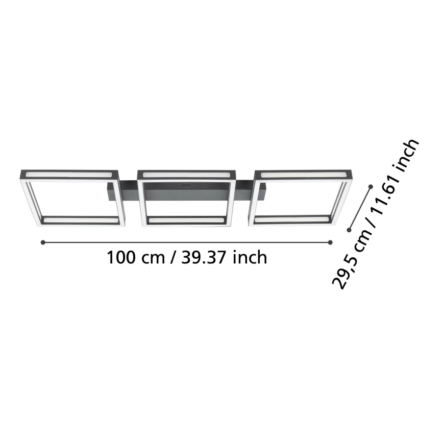 Eglo - LED Stropní svítidlo 3xLED/11,2W/230V černá