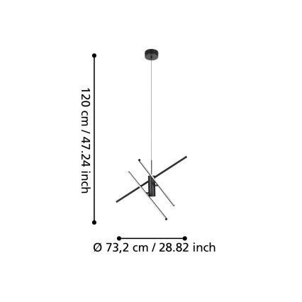 Eglo - LED Stmívatelný lustr na lanku LED/29W/230V