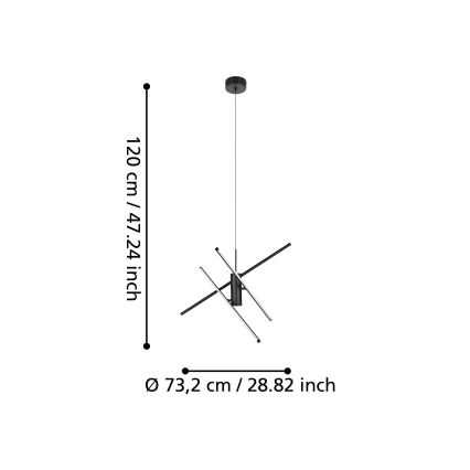 Eglo - LED Stmívatelný lustr na lanku LED/29W/230V