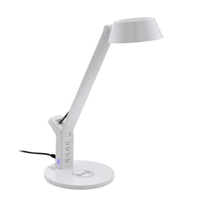 Eglo - LED Stmívatelná dotyková stolní lampa s bezdrátovým nabíjením LED/4,8W/230V bílá