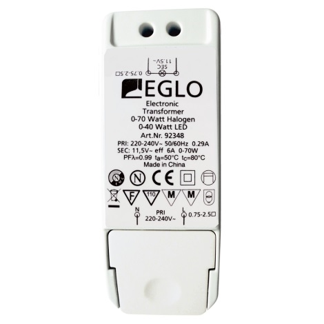 Eglo - Elektrický transformátor 70W/230V/11,5V AC
