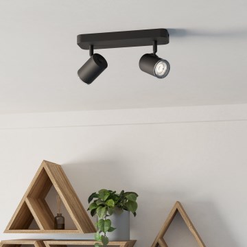 Eglo - Koupelnové bodové svítidlo 2xGU10/5W/230V IP44 černá