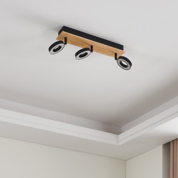 Eglo - LED Bodové svítidlo 3xLED/4,2W/230V černá/hnědá