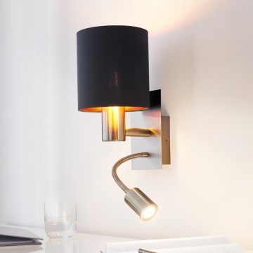 Eglo - LED Flexibilní svítidlo 1xE27/40W+LED/3,8W černá