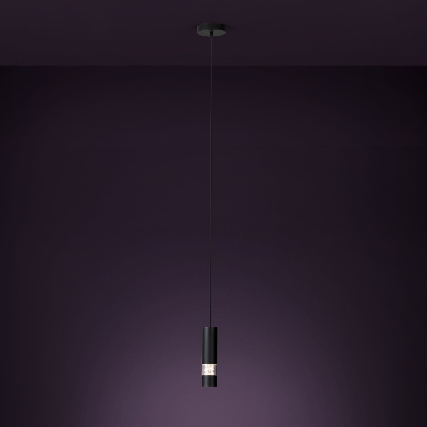 Eglo - LED Lustr na lanku 1xGU10/4,6W/230V černá