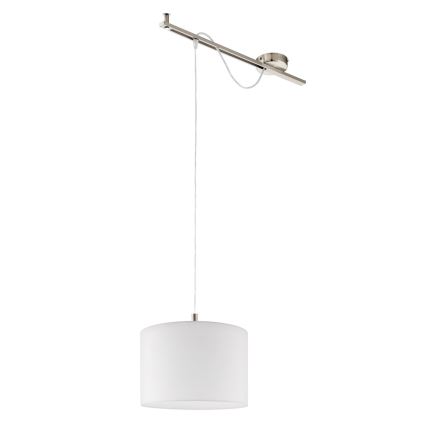 Eglo - LED  Lustr na lanku CALCENA 1xE27/60W/230V matný chrom/bílá