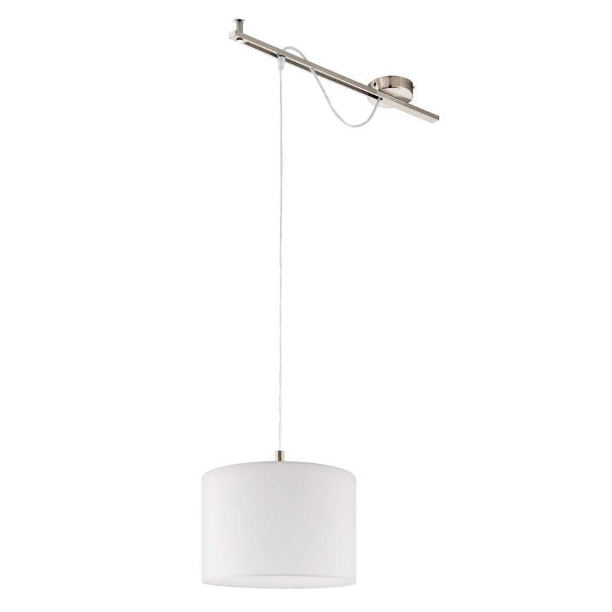 Eglo - LED  Lustr na lanku CALCENA 1xE27/60W/230V matný chrom/bílá