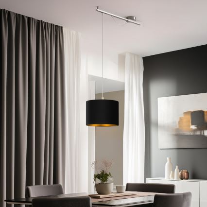 Eglo - LED  Lustr na lanku CALCENA 1xE27/60W/230V chrom/černá