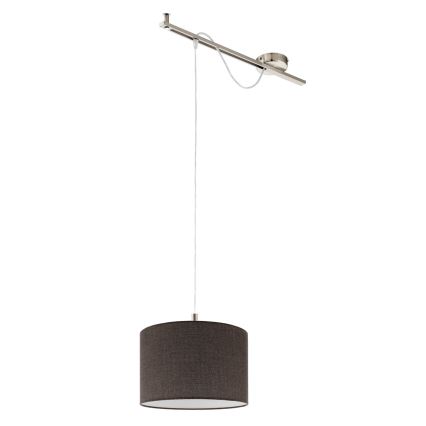 Eglo - LED  Lustr na lanku CALCENA 1xE27/60W/230V chrom/hnědá
