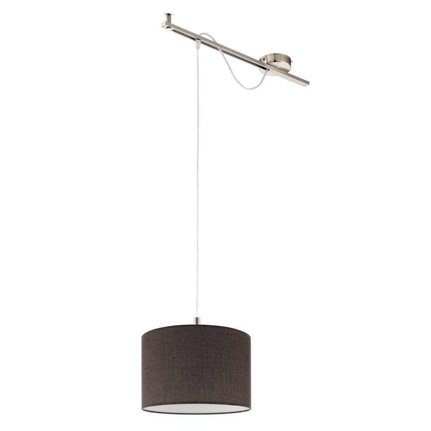 Eglo - LED  Lustr na lanku CALCENA 1xE27/60W/230V chrom/hnědá
