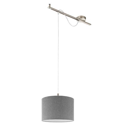 Eglo - LED  Lustr na lanku CALCENA 1xE27/60W/230V chrom/šedá