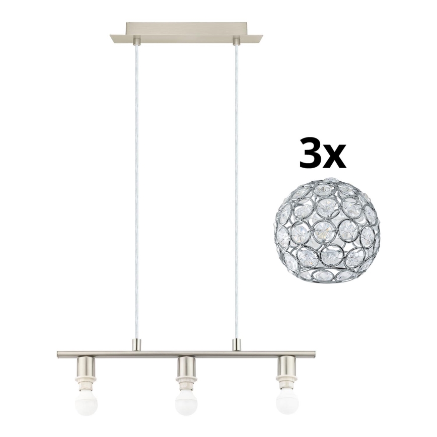 Eglo - LED Lustr na lanku MY CHOICE 3xE14/4W/230V matný chrom