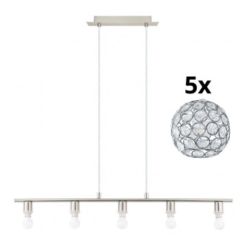 Eglo - LED Lustr na lanku MY CHOICE 5xE14/4W/230V matný chrom