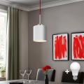 Eglo - LED  Lustr na lanku TUNJA 1xE27/60W/230V bílá