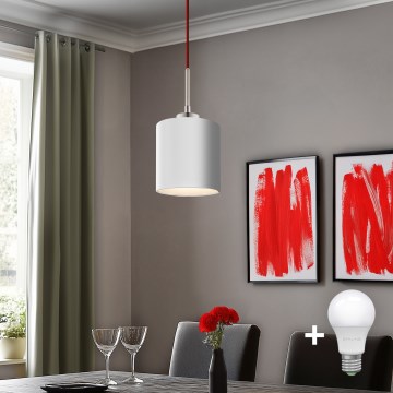 Eglo - LED  Lustr na lanku TUNJA 1xE27/60W/230V bílá