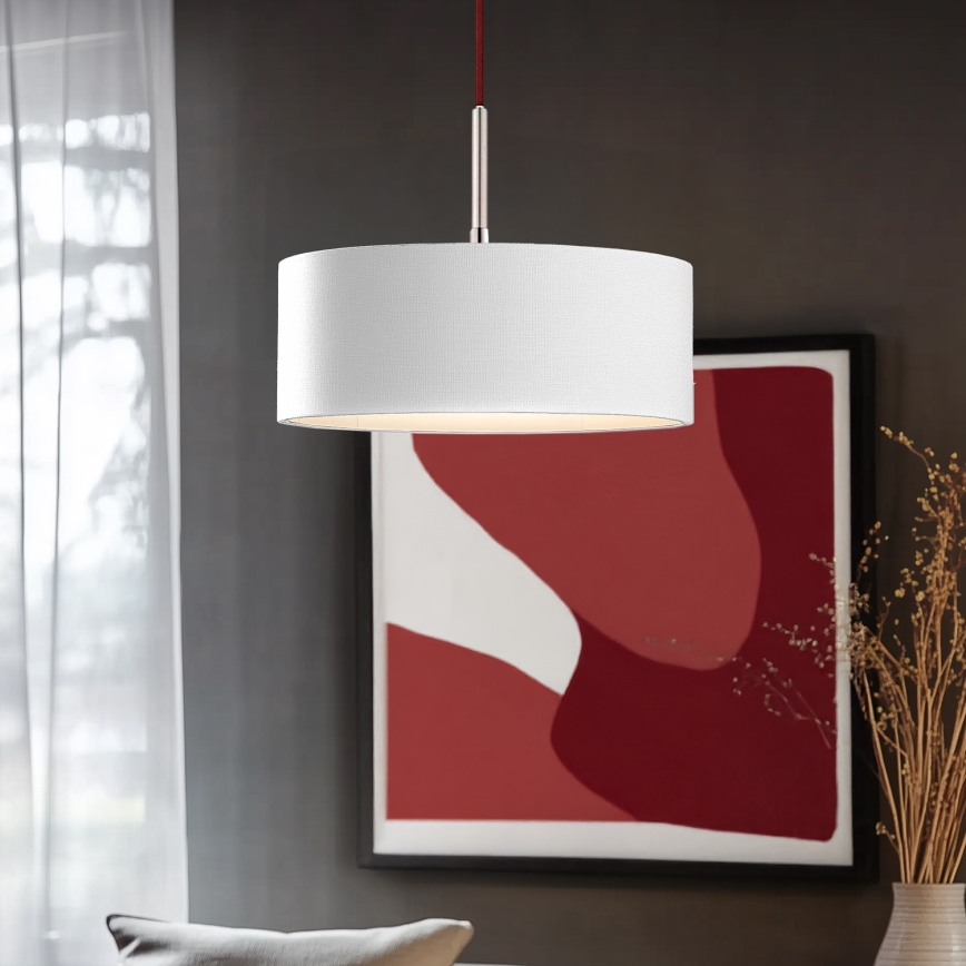 Eglo - LED  Lustr na lanku TUNJA 1xE27/60W/230V bílá